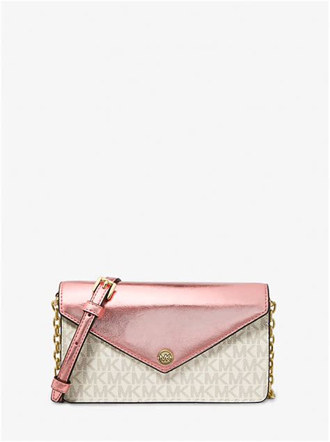 michael kors jet set lilac 35h7stte3l|Jet Set Travel Small Signature Logo Clutch Crossbody Bag.